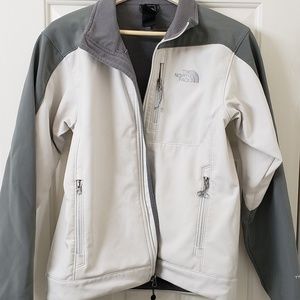 Cream and Grey NorthFace TNF Apex Jacket